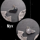 Skelekitty Ghost Kitty Pendants: Blue Velvet Obsidian