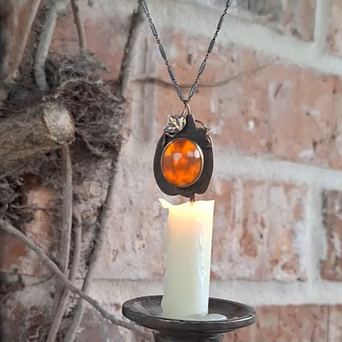 Brass Great Pumpkin Pendant: Traditional Grin (tiny!)