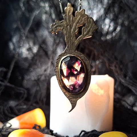 Brass Turnip Jack-o-Lantern: Fang-tastic Face