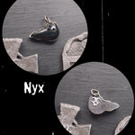 Skelekitty Ghost Kitty Pendants: Blue Velvet Obsidian