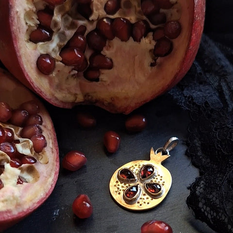 Golden Pomegranate Pendant