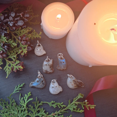 Yule Kitten Ghost Kitty Pendants