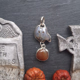 Pumpkin Patch Ghost Kitty Pendant