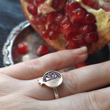 Jeweled Pomegranate Ring - finished to order