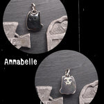 Skelekitty Ghost Kitty Pendants: Blue Velvet Obsidian