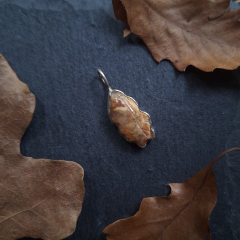 Yellow Oak Leaf Pendant